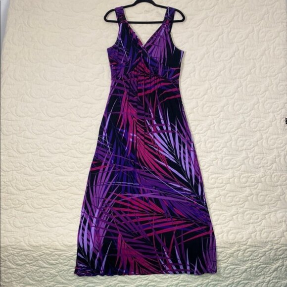 Denver Hayes Dresses & Skirts - Denver Hayes Maxi Dress Purple Black Pattern Size Large